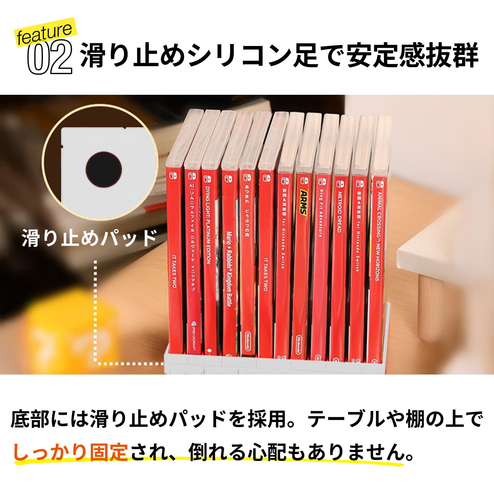 Amazon | Nintendo Switch 有機ELモデル 対応 ソフト 収納 スタンド